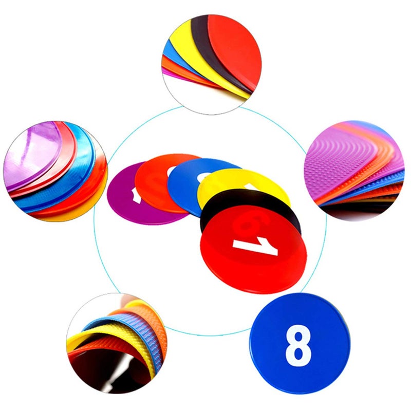 Haploon 10 Pcs Poly Spots, Haploon 9 Inch Non Slip Floor Dots Sport Set for Drills Training Soccer Football Basketball Footwork Teaching Marker Field - Image 2